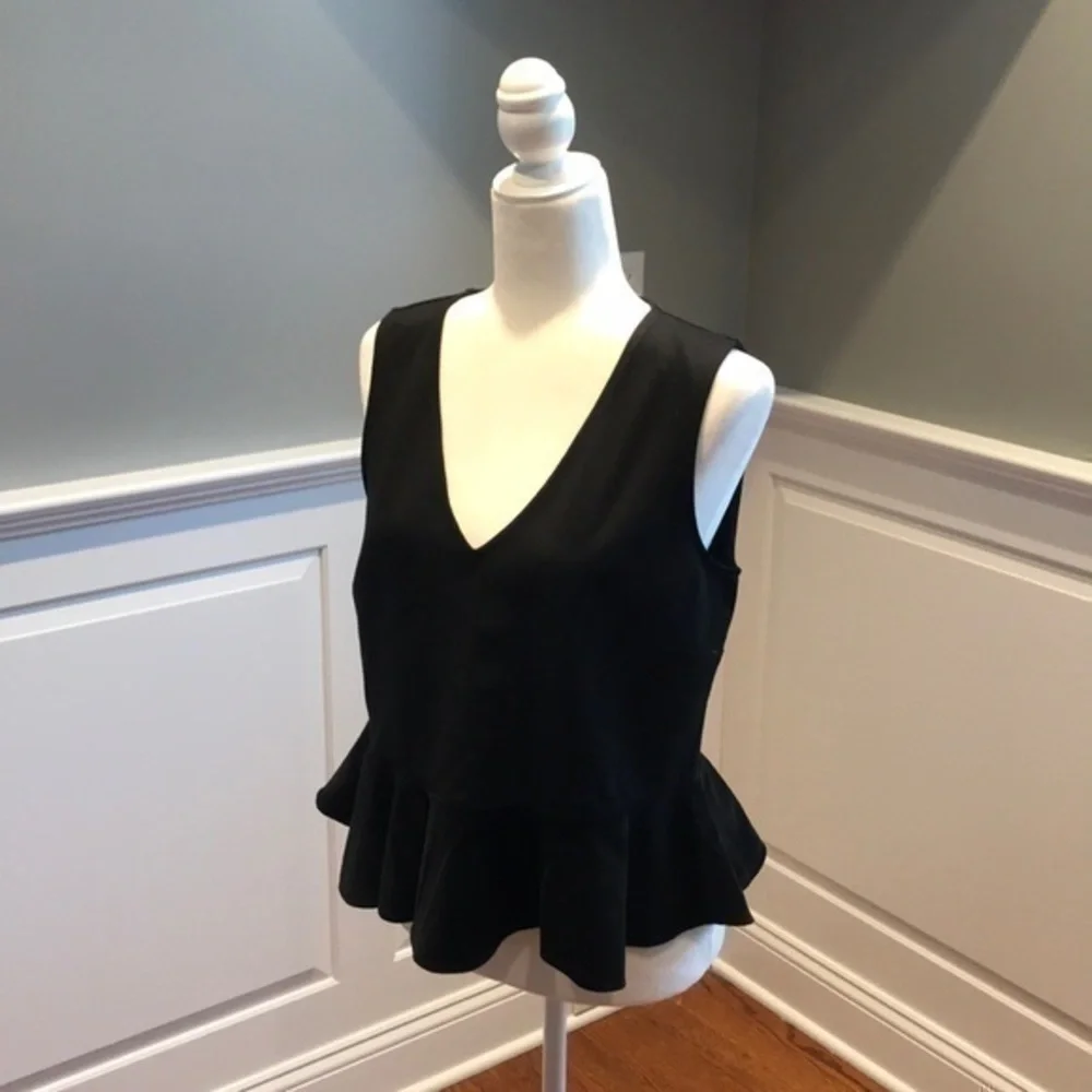 NWT J. Crew Velvet Ruffle Peplum Top